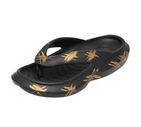 Women Flip Flops Soft Chunky Flat Wide Fit Non Slip Slides Womens Indoor Bathroom House Slippers Unisex Adult Summer Casual Travel Hotel Beach Pool Comfortable Shoes 1 (Black, 8)