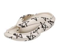 Women Flip Flops Soft Chunky Flat Wide Fit Non Slip Slides Womens Indoor Waterproof Bathroom House Slippers Unisex Adult Summer Casual Travel Hotel Beach Pool Comfortable Shoes 1 (Khaki, 4)