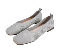 Women flip Flops - Womens Ballet Flats Breathable Knit Mesh Low Cut Slip On Shallow Round Toe Lightweight Casual Walking Work Travel Everyday Shoes Comfortable Flexible Pump Style Grey