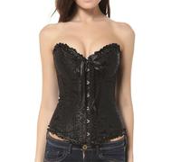 Women Floral Lace Corset Bustier Bodyshaper Top Bustiers Lace-Up Vintage Bustier Lingerie Bodyshaper Halloween, Pirate Party, Push Up Bodysuit Retro Overbust Tops for Halloween