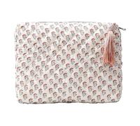 Women Floral Quilted Travel Case with Zipper Cosmetics Toiletry Organizer Large Capacity School Pencil Pouch for Work Daily Holiday Gifts