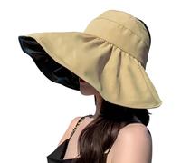 Women Foldable Sun Hat Large Brim UV Sun Protection Hat Ladies Sports Sun Visor UPF50+ Ponytail Bucket Hat Breathable Beach Fishing Hat Roll up Fisherman Hat Summer Beach Travel Cap for Hiking Outdoor