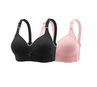 Women Full Coverage Underwired Plus Size Toilet Cover Set Without Steel Ring Days High Cotton Post Childbirth Bra, Sky blue, A