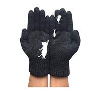 Women Full Finger Gloves Printing Gloves Winter Gloves Touchscreen Gloves Warm Gloves Winter Dog and Bones Print Outdoor Gloves Gloves Mittens Couple Warm Gloves Touchscreen Thin (z1-Black, One Size)