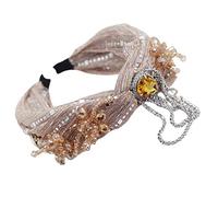 Women Full Jewelry Wide Hair Hoop For Rhinestone Tassels Chain Bandana Crystal Floral Twist Knot Headdr