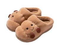 Women Funny Croissant Slippers Warm Home Slipper for Couples Winter Indoor Cute Shoes Women Men Soft Footwear Casual Indoor Slides with Cozy Slip Sole Relaxing Houseshoes (Khaki, 5.5)
