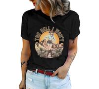 Women Funny Western Shirt - Country Concert Tops Cowboy The Hell I Wont Vintage T-Shirt Teen Girls Summer Tees, Black, S