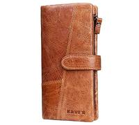 Women Genuine Leather Wallet FID Blocking Zipper Bifold Slim Minimalist Money Clip Credit Card Holder Passport Stylish Coach Coin Purse Designer Pocket Billfold Accessories Travel Gift X-07