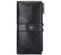 Women Genuine Leather Wallet FID Blocking Zipper Bifold Slim Minimalist Money Clip Credit Card Holder Passport Stylish Coach Coin Purse Designer Pocket Billfold Accessories Travel Gift X-13