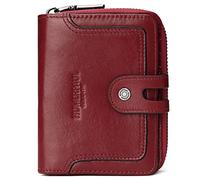 Women Genuine Leather Wallet FID Blocking Zipper Bifold Slim Minimalist Money Clip Credit Card Holder Passport Stylish Coach Coin Purse Designer Pocket Billfold Accessories Travel Gift X-13