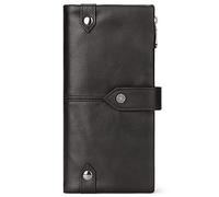 Women Genuine Leather Wallet FID Blocking Zipper Bifold Slim Minimalist Money Clip Credit Card Holder Passport Stylish Coach Coin Purse Designer Pocket Billfold Accessories Travel Gift X-06