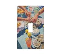 Women Getting Caviar Oysters Light Switch Cover Decorative Single Toggle 1 Gang Wall Plate for Kitchen Farmhouse Bedroom Bathroom Art Decor