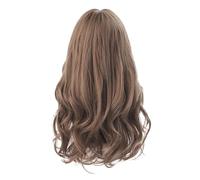 Women Ginger Wig with Fringe Long Blonde Ladies Wigs UK Real Hair for Older Women Bob Synthetic Glueless Curly Hair Wig 80S Fancy Dress Anime Party Cosplay or Daily 11 inch (0626B-Brown, One Size)