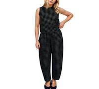 Women Gingham Set 2 Piece Pajamas Sleeveless Round Neck Gingham Tank Top Wide Leg Barrel Pants Suits Loose Casua Set Soft and Comfy Suitable for All Occasions Sizes S/M/L/XL/XXL (Army Green, M)