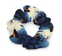 Women Girl Halloween Werewolf Animals Wolf Wolves Skull Scrunchies Hair Bands Pain Free Coil Hair Ties for Men Women Girls and Boys Dreadlock Accessories