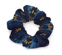 Women Girl Halloween Werewolf Animals Wolf Wolves Skull Scrunchies Hair Bands Pain Free Coil Hair Ties for Men Women Girls and Boys Dreadlock Accessories