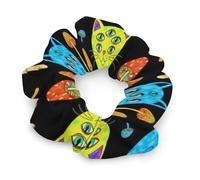 Women Girl Halloween Werewolf Animals Wolf Wolves Skull Scrunchies Hair Bands Pain Free Coil Hair Ties for Men Women Girls and Boys Dreadlock Accessories