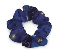 Women Girl Halloween Werewolf Animals Wolf Wolves Skull Scrunchies Hair Bands Pain Free Coil Hair Ties for Men Women Girls and Boys Dreadlock Accessories