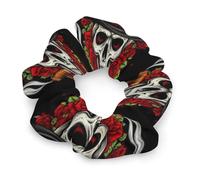 Women Girl Halloween Werewolf Animals Wolf Wolves Skull Scrunchies Hair Bands Pain Free Coil Hair Ties for Men Women Girls and Boys Dreadlock Accessories