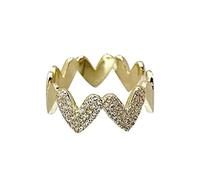 Women Girl Jewelry Gold Plated Open Love Is All Around Ring Ziron Adjustable Finger Rings Womens Simple Rings (Gold, One Size)