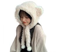 Women Girl Winter Animal Hat With Ear Flaps Warm Funny Plush Bear Ears Hat Headwear Cute Fleece Lined Earflap Hat Bomber Hat Windproof Trapper Hat Ski Cycling Cap Beanie Hat For Travel Party Outdoor