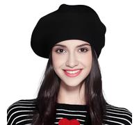 Women Girl Wool Beret Hat French Style Ladies Beanies Cap Solid Color Baker Boy Newsboy Hat Classic Artist Beret Hat Warm Winter Autumn Cap Vintage French Cap Stretchable Flat Cap Fashion Skull Cap