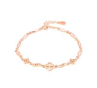 Women Girls 925, but elegant, Lucky Four-leaf bangle, Adjustable Hand Link, Chains Extension