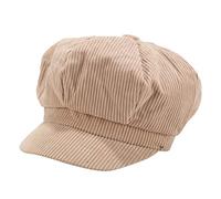 Women Girls Baker Boy Hat Winter Warm 8 Panel Newsboy Peaked Beret Hat Retro Cap Solid Color Casual Outdoor Headwear Flat Cap Khaki