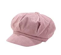 Women Girls Baker Boy Hat Winter Warm 8 Panel Newsboy Peaked Beret Hat Retro Cap Solid Color Casual Outdoor Headwear Flat Cap Hot Pink