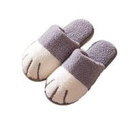 Women Girls Cat Paw Design Slippers Thermal Soft Plush Funny Slippers Winter Warm Slip-on Shoes Novelty Animal Slippers Memory Foam Non-Slip Fuzzy Fluffy Slippers Home Indoor Bedroom Slippers