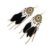 Women Girls Feather Tassel Hook Ear Stud Chain Long Earrings Jewelry Elegant and Popular The Wonderful