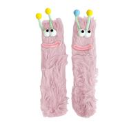 Women Girls Funny Cute Animal Socks Cartoon Big Eyes Fluffy Socks Thick Warm Fuzzy Plush Slipper Sleeping Bed Floor Sock for Women Girls Christmas Birthday Gifts Pink One Size
