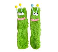 Women Girls Funny Cute Animal Socks Cartoon Big Eyes Fluffy Socks Thick Warm Fuzzy Plush Slipper Sleeping Bed Floor Sock for Women Girls Christmas Birthday Gifts Green One Size