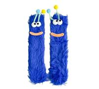 Women Girls Funny Cute Animal Socks Cartoon Big Eyes Fluffy Socks Thick Warm Fuzzy Plush Slipper Sleeping Bed Floor Sock for Women Girls Christmas Birthday Gifts Blue One Size