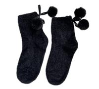 Women Girls Furry Short Socks Sweet Ribbon Hair Bow Solid Winter Fuzzy Plush Christmas Hosiery Fuzzy Slipper Socks For Women