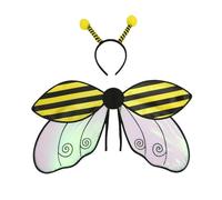 Women Girls Halloween Costumes Bee/Ladybug Wings with Headband Sets, Funny Stage Performance Accessories Party (yellow)