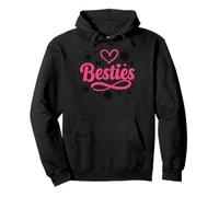 Women Girls Heart Best friends Besties Cute Matching BFF Pullover Hoodie