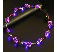 Women Girls LED Light Up Flower Headband Flashing Glowing Crown Masquerade Party Hair Wreath Hairband Garlands