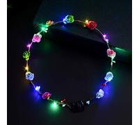 Women Girls LED Light Up Flower Headband Flashing Glowing Masquerade Party Hair Wreath Hairband Garlands