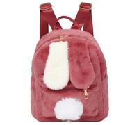 Women Girls Mini Backpack Cute Fluffy Plush Rabbit Ears Backpack Casual Shoulder Bag Satchel Purse Small Rucksack Travel Daypacks