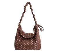 Women Girls Nylon Polka Dot Underarm Shoulder Bag with Zipper for Work Travel