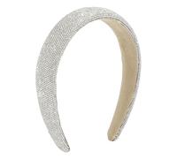 Women Girls Sequin Rhinestone Headband Full Beaded Sponge Headband Daily Casual Hairbands Silver