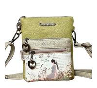 Women Girls Shoulder Bag Envelope Shoulder Bag 3 Zipper Romantic Vintage Style Flat Shoulder Bag, green