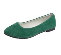 Women Girls Solid Big Size Slip On Flat Shallow Comfort Casual Single Shoes Womens Business Casual Shoes Size 11 (Mint Green, 6.5)