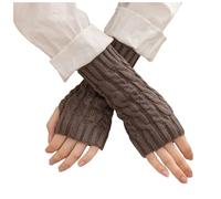 Women Girls Winter Fingerless Gloves Hand Warmers Warm with Thumb Hole Soft Comfortable Wrist Warmer Stylish Arm Gloves Mitten Women Girls Knit Crochet Arm Warmers for Work (Dark Gray, One Size)