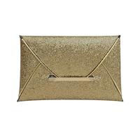 Women Glitter Party Bag Solid Color Sequins Evening Purse Elegant Bling Clutch Envelope Wristlet Bag Female Outdoor Wallet For Party, Wedding(Gold)