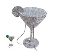 Women Goblet Rhinestone Evening Bag for Martini Purse Cocktail Cup Diamond Clutch Funny Crystal Prom Handbag(E#)