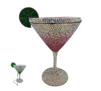 Women Goblet Rhinestone Evening Bag for Martini Purse Cocktail Cup Diamond Clutch Funny Crystal Prom Handbag(D#)