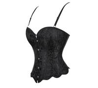 Women Gothic Corset Top Basque Steampunk Waist Trainer Embroidery Bustiers Adjustable Shoulder Strap Overbust Brocade Waist Cincher Vintage Palace Jacquard Bodyshaper Satin Lingerie Clubwear