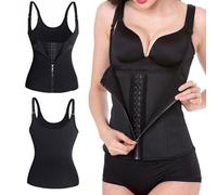 Women Gothic Suspenders Corset UK Clearance, Ladies Punk Bustiers Wearable Waist Trainer 3 Rows of Buttons Bustier Top Lace Up Boned Shapewear with Zipper Corsets Vintage Satin Lingerie Party Costume